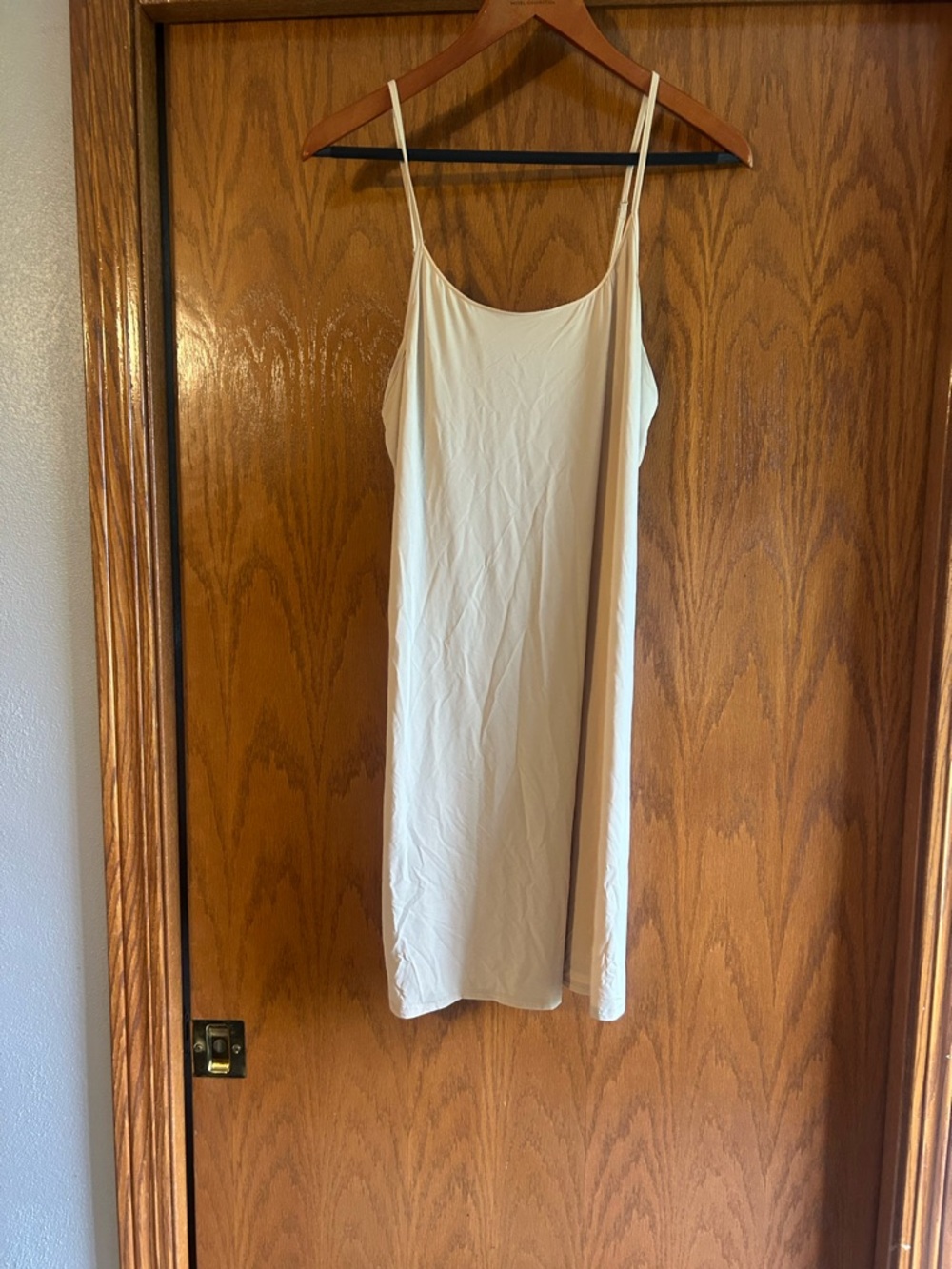 Simple tan Slip Dress Spaghetti Strap